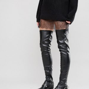 ASOS KARZA Western Over The Knee Boots - Black