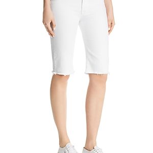 Hudson Amelia Over-the-Knee Denim Shorts in Optical White