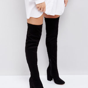 ASOS KATCHER Heeled Over The Knee Boots - Black