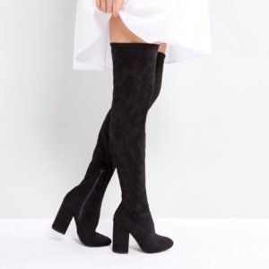 ASOS KATCHER TALL Heeled Over The Knee Boots - Black