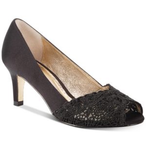 Adrianna Papell Jude Lace Peep-Toe Pumps Women's Shoes