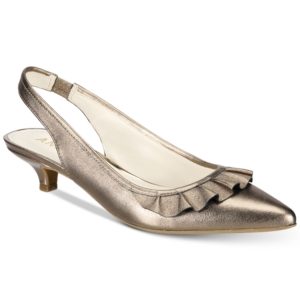 Anne Klein Elanore Kitten-Heel Slingback Pumps