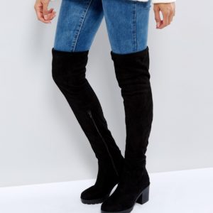 New Look Chunky Track Sole Over the Knee Boot - Black