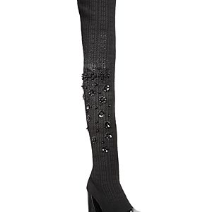 Stuart Weitzman Women's Longlegs Embellished Knit & Leather Over-the-Knee Boots