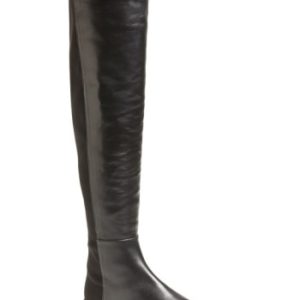 Women's Stuart Weitzman 5050 Over The Knee Leather Boot, Size 4 M - Black