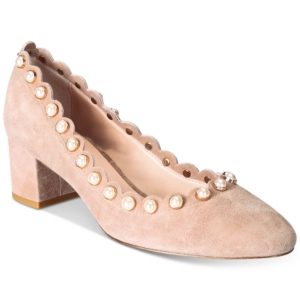 kate spade new york Maeve Pearl-Studded Block-Heel Pumps