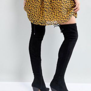 ASOS KAYLEE Cone Heel Over The Knee Boots - Black