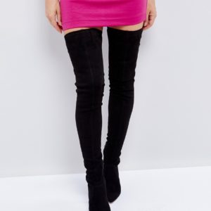 ASOS KENDRA Point Over The Knee Boots - Black