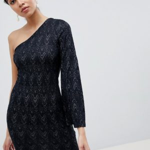 AX Paris One Sleeve Lace Mini Dress - Black