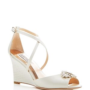 Badgley Mischka Abigail Crisscross Wedge Sandals