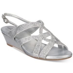 Bandolino Gomeisa Embellished Wedge Sandals Women's Shoes