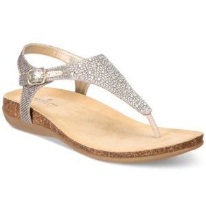 Bandolino Herby Embellished Thong Wedge Sandals Women's Shoes