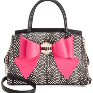 Betsey Johnson Removable Bow Medium Satchel