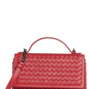 Bottega Veneta Intrecciato Leather Handbag - Red