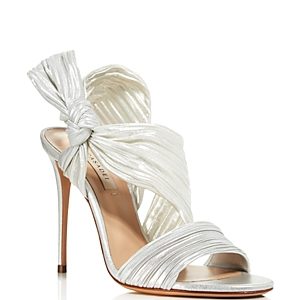 Casadei Women's Marissa Pleated Satin High Heel Sandals