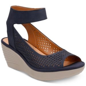 Clarks Collection Women's Reedly Salene Wedge Sandals Women's Shoes