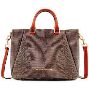 Dooney & Bourke Lizard-Embossed Top-Zip Medium Satchel