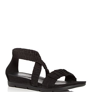 Eileen Fisher Women's Dylan Tumbled Nubuck Leather Demi Wedge Sandals