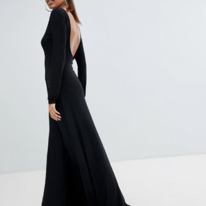 Fashionkilla open back maxi dress in black - Black