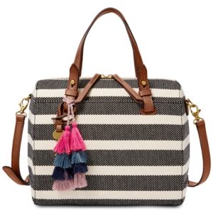 Fossil Stripe Rachel Small Satchel