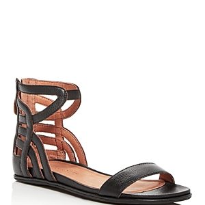 Gentle Souls Women's Larisa Leather Ankle Strap Demi Wedge Sandals