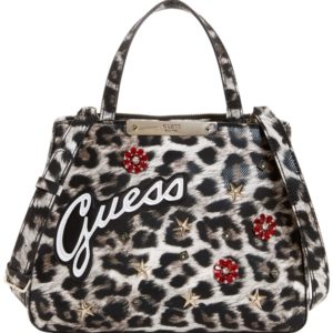 Guess Britta Leopard Society Small Satchel