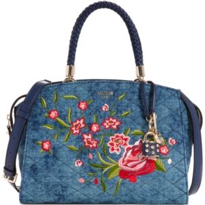 Guess Heather Denim Medium Satchel