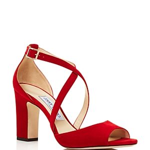 Jimmy Choo Women's Carrie 85 Suede Block Heel Sandals