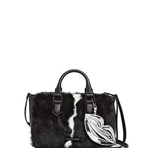 Kendall and Kylie Claire Leather & Faux Fur Satchel