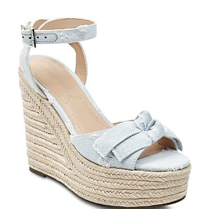 Kendall and Kylie Women's Gwenn2 Denim Espadrille Platform Wedge Sandals