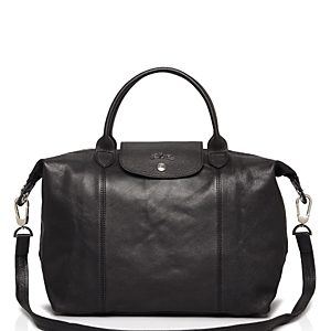 Longchamp Le Pliage Medium Leather Satchel