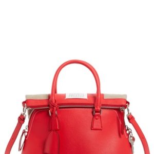 Maison Margiela Medium 5Ac Leather Handbag - Red