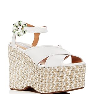 Marc Jacobs Women's Rowan Leather Espadrille Platform Wedge Sandals