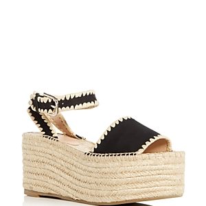 Pour La Victoire Women's Ria Suede & Raffia Espadrille Platform Wedge Sandals