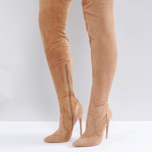 Public Desire Sonar Over The Knee Boots - Beige