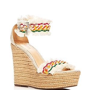 Schutz Women's Munika Woven Ankle Strap Platform Wedge Sandals