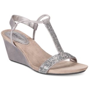 Style & Co Mulan 2 Embellished Evening Wedge Sandals, Created for Macy's Women's Shoes