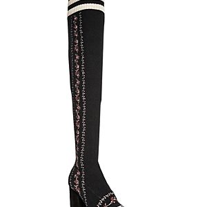 Tabitha Simmons Women's Embroidered Knit Over-the-Knee Boots