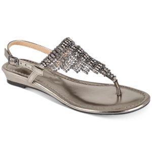 Thalia Sodi Ivorie Jewled Wedge Sandals, Created For Macy's Women's Shoes