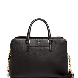 Tory Burch Georgia Double Zip Pebbled Leather Satchel