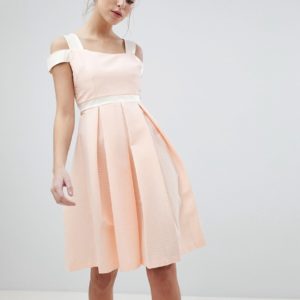 Vesper Skater Dress With Strap Detail - Pink