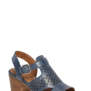 Women's Comfortiva Amber Perforated Block Heel Sandal, Size 6 M - Blue