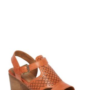 Women's Comfortiva Amber Perforated Block Heel Sandal, Size 6 M - Orange