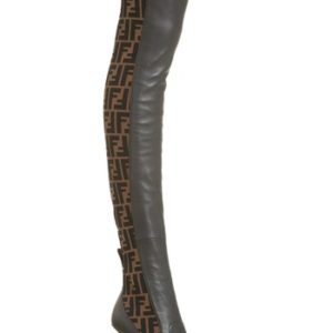 Women's Fendi Rockoko Over The Knee Boot, Size 8US / 38.5EU - Brown