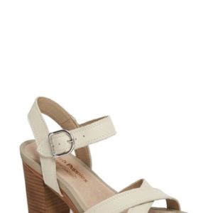 Women's Hush Puppies Mariska Block Heel Sandal, Size 5.5 M - Ivory