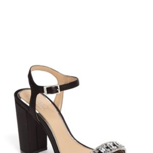 Women's Jewel Badgley Mischka Hendricks Embellished Block Heel Sandal, Size 5.5 M - Black