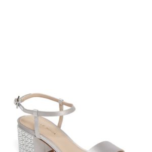 Women's Pelle Moda Alicia Block Heel Sandal, Size 5 M - Metallic