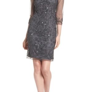 Women's Pisarro Nights Beaded Mesh Sheath Dress