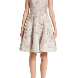 Women's Talbot Runhof Metallic Twig Jacquard Dress