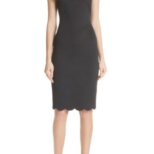 Women's Ted Baker London Scalloped Mesh Yoke Body-Con Dress